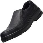 Alpine Swiss Arbete Mens Leather Slip-On Work Shoes Slip Resistant Black 11 M US