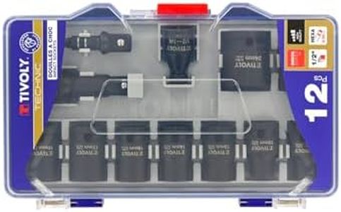 TIVOLY - Coffret Douilles À Choc - 9 Douilles 1/2 Ø 8 à 24 mm + 2 Adaptateurs + 1 Rallonge
