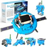 STEM Education Solar Robots Toys for Kids Age 8+, 6-in-1 DIY Space Toys Science Kit, 120 Pcs Building Experiment Robotics Set Birthday Gifts for Boys & Girls