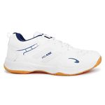 PRO ASE Professional High-Performance Court Shoe With Non-Marking Outsole, Enhanced Cushioning For Badminton, Table Tennis, Volleyball, Squash And Tennis Shoes, Breathable mash for sweat absorbtion,black/white/blue