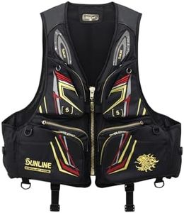 SUNLINE Fishing Vest, Floating Vest, Black, XL
