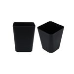 Gluman Open-Top Waste Bin for Home and Office | High Grade Plastic | Conveniently Small and Portable Size | Durable & Long-lasting (7 Litre Bin) (Black (Pack of 2))