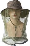 Luwint Mosquito Head Net Hat, Breathable Sun Hat Beekeeper Hat Cap with Veil Protection from Insect Bug Bee Mosquito for Outdoor Fishing Gardening Hiking Travel (Khaki /Large 22.8''-23.6'') (Army Green)