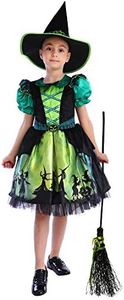 Sincere Party Ragazze Elegante Strega Completamente foderato Sotto la gonna Soffice Costume da strega di Halloween insieme a Elegante Cappello 9-10 anni