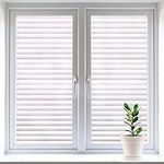 Gyxust Privacy Window Film, Self Adhesive Stripe Privacy Film Opaque No Glue Anti UV (44 * 200cm)