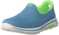 Skechers Womens GO Walk 5 Turquoise/Lime Walking Shoes -3 UK (6 US) (124033)