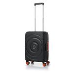 American Tourister Polypropylene (PP) Amt Circurity 77Cm TSA Black 3 Point 4 Wheels TSA Lock Hardshell Carry-On Spinner Suitcase Complete Lining&Contrast Components