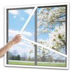 Fly Screen Window, DIY Window Insect Screen Fly Net Insect Protection Pollen Protection Mosquito Window White, 180x185cm