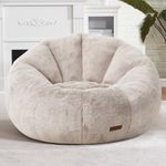 Hobestluk Bean Bag Chairs Large Bean Bag Couch for Adults Comfy Giant Bean Bag Chair with Donut Shape for Reading, Playing or Relaxing (Brown)