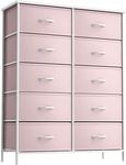 Sorbus Kids Dresser with 10 Drawers - Storage Unit Organizer Chest for Clothes - Bedroom, Kids Room, Nursery, & Closet (Pink, 34 x 12 x 47-10 Drawer)