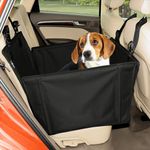 Extra Stable Dog Car Seat - Reinforced Car Dog Seat for Medium-Sized Dogs with 4 Fastening Straps - Robust and Waterproof Pet Car Seat for the Back Seat of the Car (M Size, Black)