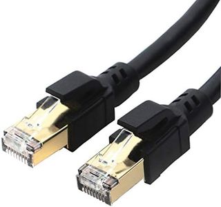 CAT8 Ethernet Cable High Speed Network Patch Cable 40Gbps 2000Mhz SFTP Internet LAN Wire Cord with Gold Plated RJ45 Connector or Modem, Router, Laptop, Xbox, Gaming Black by ManKn (10m/33ft)