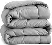 King Comforter Goose Down Alternative Microfiber Quilted Solid Comforter/Duvet Insert - Ultra Soft Hypoallergenic Bedding - Medium Warmth for All Seasons King Comforter - Silver