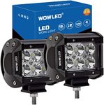 WOWLED 4 Inch 2 Pack 18W LED Lights LED Work Light Bar Spot Lamp Offroad 4WD SUV ATV Truck Boat Bar Lamp, IP67 Driving spotlight Spot Beam Light Lamp for Fog Spot Camp Light 12V 24V DC