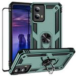 for Motorola Moto G 5G 2024 Case with Screen Protector,Hybrid Heavy Duty Military Protective Shockproof Armor Dual Layer Protection Defender Back Cover Phone Case for Moto G 5G 2024 (G 5G 2024 Green)