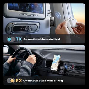 UGREEN Bluetooth 5.3 Transmitter Receiver – aptX, 32H Playtime, Dual Connection, 2-in-1 Adapter for Airplane, Car, TV, Headphones