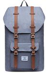 KAUKKO Laptop Outdoor Backpack, College Schoolbag Bookbag Travel Hiking Rucksack fits 15-Inch Laptop(Grey)