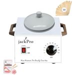 JackPro Wooden Handle Aluminum Paraffin Wax Heater for Women Hair removing Easy to Use Suitable for all types of Skin With 10 Wooden Spetulas