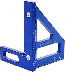 KETIPED Imperial 3D Multi-Angle Measuring Ruler,45/90 Degree Aluminum Alloy Woodworking Square Protractor, Miter Triangle Ruler High Precision Layout Measuring Tool for Engineer Carpenter,003B