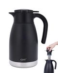 GiNT 51Oz Stainless Steel Thermal Coffee Carafe with Tea Infuser Lid/Double Walled Vacuum Thermal Carafe / 12 Hour Heat Retention (Black, 1.5L)