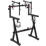 Liquid Stands Dual Piano Keyboard Stand with 2nd Tier - Z Style Adjustable and Portable 2 Tier Heavy Duty Music Stand for Synths and Electric Digital Keyboards - Fits 54 61 88 Key Pianos