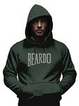 BEARDO unisex-adult Cotton Regular Hooded Neck Lion Heart Hoodie Green Large