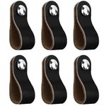 Tibapla 6 Pcs Leather Drawer Pulls Handle, 7cm/2.7 Inch Single Hole Cabinet Handles, Soft Leather Knobs With Screws for Kitchen Cabinet Cupboard Closet Door Dresser Drawer, Anti-Collision Perfect Replacement of Metal Hardware