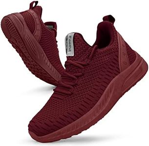 Feethit Womens Tennis Running Shoes Walking Shoes Lightweight Casual Sneakers for Travel Gym Work Woman Waitress Nurse, Burgundy, 8