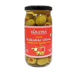 Kouzina Greek Halkidiki Green Olives Stuffed with Pimento Paste | 200g | Stuffed Olives with Pimento