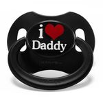 LittleForBig Bigshield Gen-II Adult Sized Printed Pacifier I Love Daddy Pattern Black