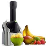 Yonanas 902 Classic Original Healthy Dessert Fruit Soft Serve Maker Creates Fast Easy Delicious Dairy Free Vegan Alternatives To Ice Cream Frozen Yogurt Sorbet Includes Recipe Book BPA Free, Silver