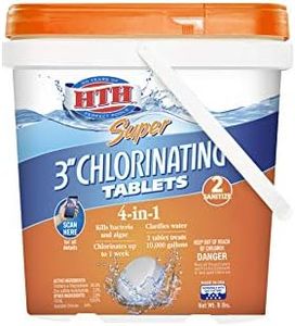 HTH 42037 Super 3" Chlorinating Tablets Swimming Pool Chlorine, 8 lbs