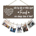 Friend Brag Board Best Friend Birthday Gifts Hanging Photo Frame Friendship Gifts For Women BFF Besties Gifts Wooden Picture Frame Clips Picture Frames Collage Wall Decor (Deep Colour)