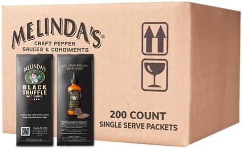 Melinda’s Black Truffle Hot Sauce Packets - 200 Count (.42 Oz Each) - Hot Sauce Packets Single Serve for Travel, Party, Business - Convenient Individual Condiment Packets in 8 Flavors