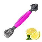 Lemon Zester Bar Tool 3 in 1, Citrus, Lime Zester, Reamer and Grater with a Soft-Touch Handle, Compact for Easy Storage and Dishwasher Safe (Pink)