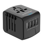 ElectroEdge Universal Travel Adapter with 3USBA + 1USBC port, All-in-1 Worldwide Travel Adapter | European to UK plug adaptor | International Travel Plug adapter for US/EU/AUS/UK