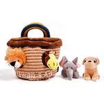 CHEWFFON Dog Toys, Interactive Hide-and-Seek Burrow, Dog Puzzle Toys, Squeaky Chew and Plush Toys, Dog Enrichment Toys for Boredom and Stimulation of Small, Medium, and Large Dogs (Noah's Ark)