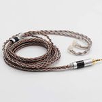 Linsoul TRIPOWIN C8 8-Core Silver Copper Foil Braided Earphone Replacement Upgrade Cable, Tinsel Silver Copper Wire for KZ ZSN Pro, ZS10 Pro NF2u, QDC IEMs (2.5mm Plug, QDC connector)