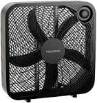 PELONIS 3-Speed Box Fan For Full-Force Circulation With Air Conditioner, Upgrade Floor Fan, Black