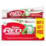 Dabur Red 600g (150g x 4, Pack of 4) Toothpaste - India's No.1 Ayurvedic Paste, Provides Protection Plaque Removal, Toothache, Yellow Teeth, Bad Breath-