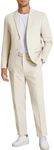 COOFANDY Men 2 Piece Suit Set Two Button Slim Fit Blazer Big and Tall Suit Pants Light Khaki