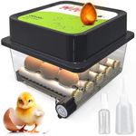 Incubators for Hatching Eggs - 12 Eggs - Ideal All Ages | Egg Incubator with Automatic Egg Turning and Humidity Control - Integrated Egg Candler - Okkobi OBI-12