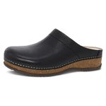 Dansko Mariella Slip-on Mule Clog - Dual-Density Cork/EVA Midsole and Lightweight Rubber Outsole Provide Durable and Comfortable Ride on Patented Stapled Construction, Black, 8.5-9