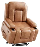 GarveeHome Oversized Wide Power Lift Recliner Chair - Heat and Massage, Adjustable Back and Legs, PU Leather Electric Lift Chair Designed for The Elderly and People with Mobility impaired