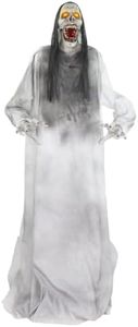 Haunted Hill Farm 5.9 ft. Animatronic Lurching Woman by Tekky, Halloween Animatronic, Scary Indoor House Prop & Decoration, Creepy Occult Horror Decor with Motion-Activated Lights & Sound, Life-Size