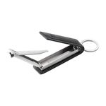 ZWILLING Nail Clipper with key ring (leather case with magnetic closure, integrated Nail File, slightly curved cutting edge), Premium, black