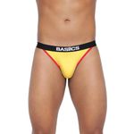 BASIICS by La Intimo Men's Cotton Spandex Thigh High Brief Yellow