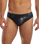 TYR Men's Durafast Elite Racer Brief Swimsuit Swim, Titanum, 32