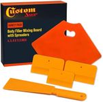 Custom Shop Automotive 1725 Body Filler Mixing Board with 3-Plastic Spreaders (4", 5" and 6") and Goop Scoop for getting filler out of the can