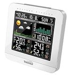 Youshiko Wireless Colour Weather Station (Premium Quality/HD Display) Radio Controlled Clock (UK 2024 Version) Barometric Pressure, Indoor Outdoor Temp Humidity Max Min with 24 Hour Auto Reset